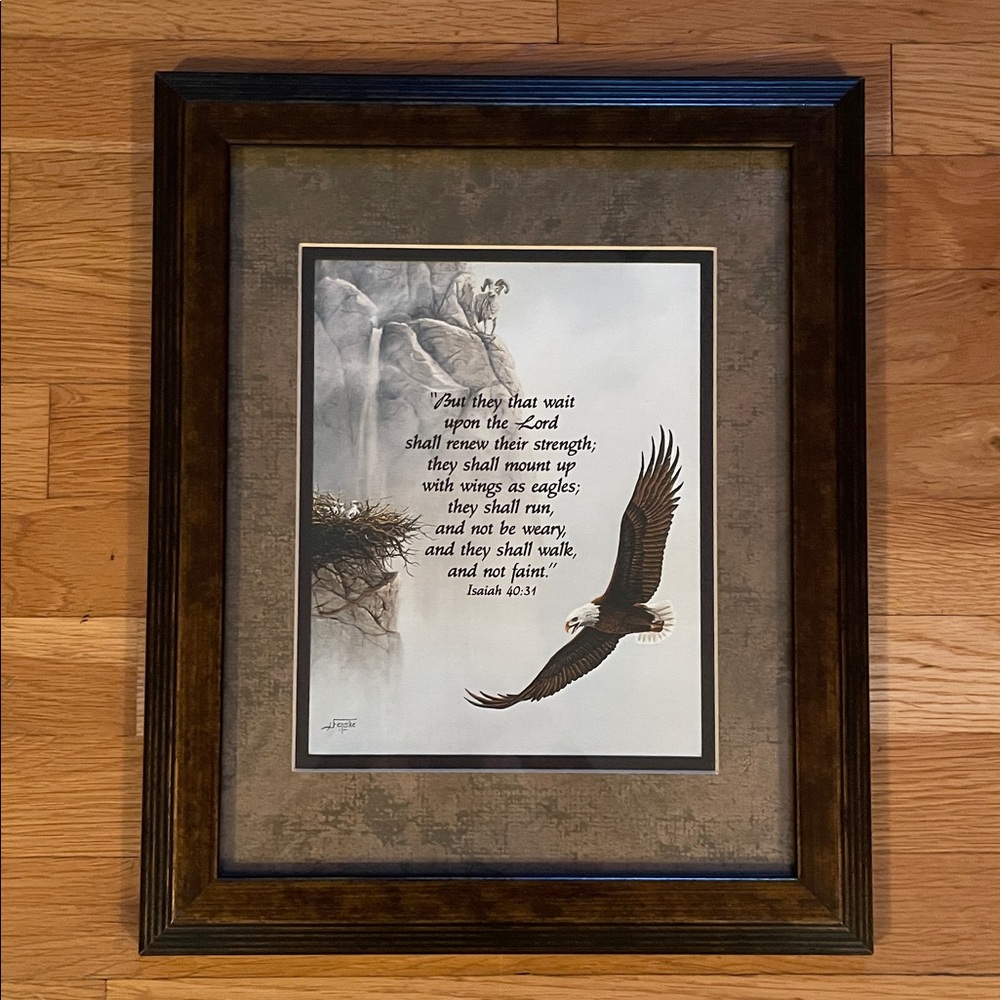 Framed Eagle Art with Inspirational Quote